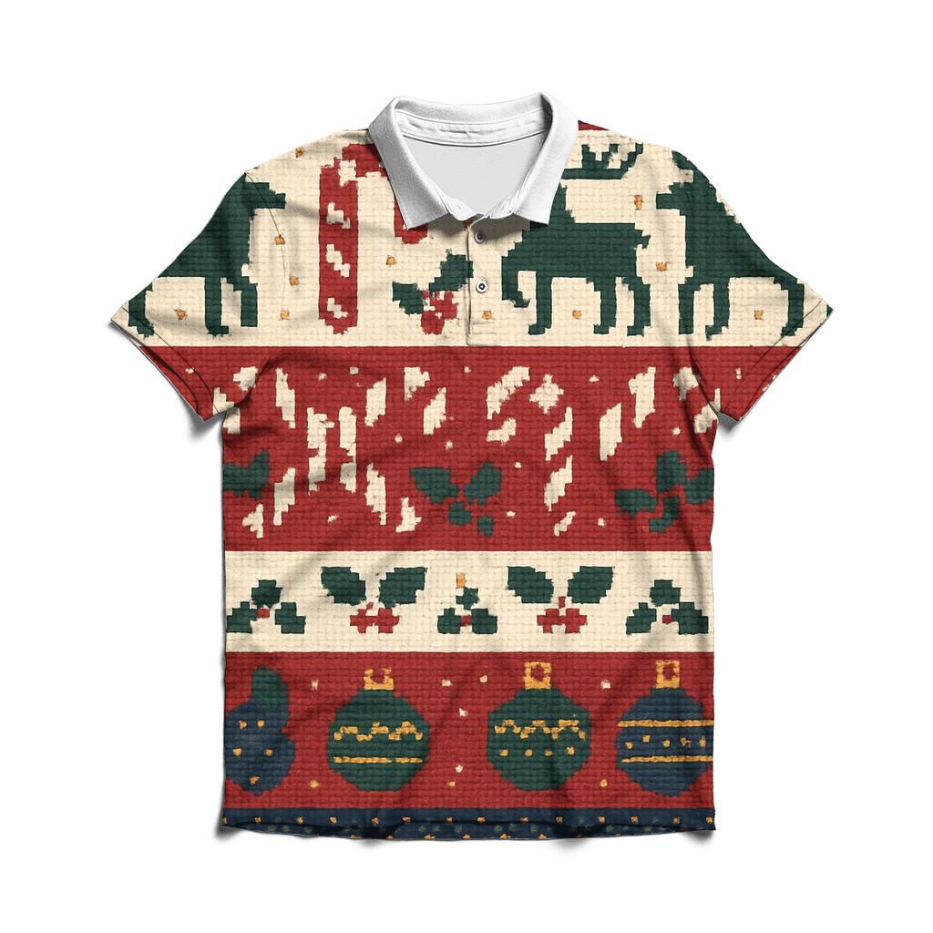 Tinsel Tangle Sweater Grid Design stylish collar polo tees