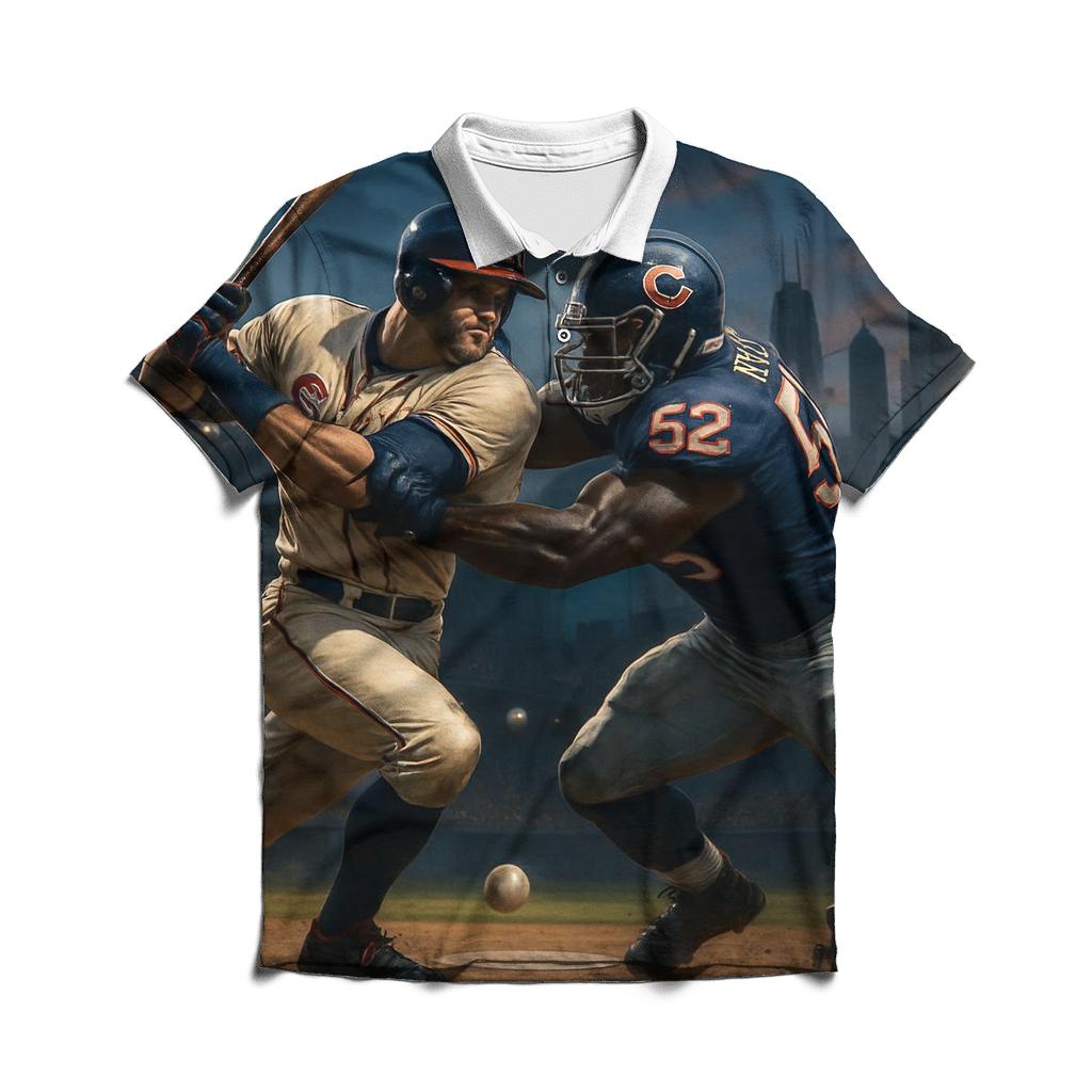 Skyline Showdown At Fifth Inning casual sports polo shirts