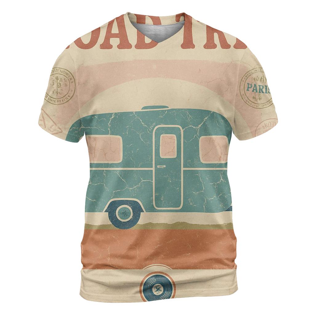 Sunfaded Roadtrip Camper Poster designer pattern shirts