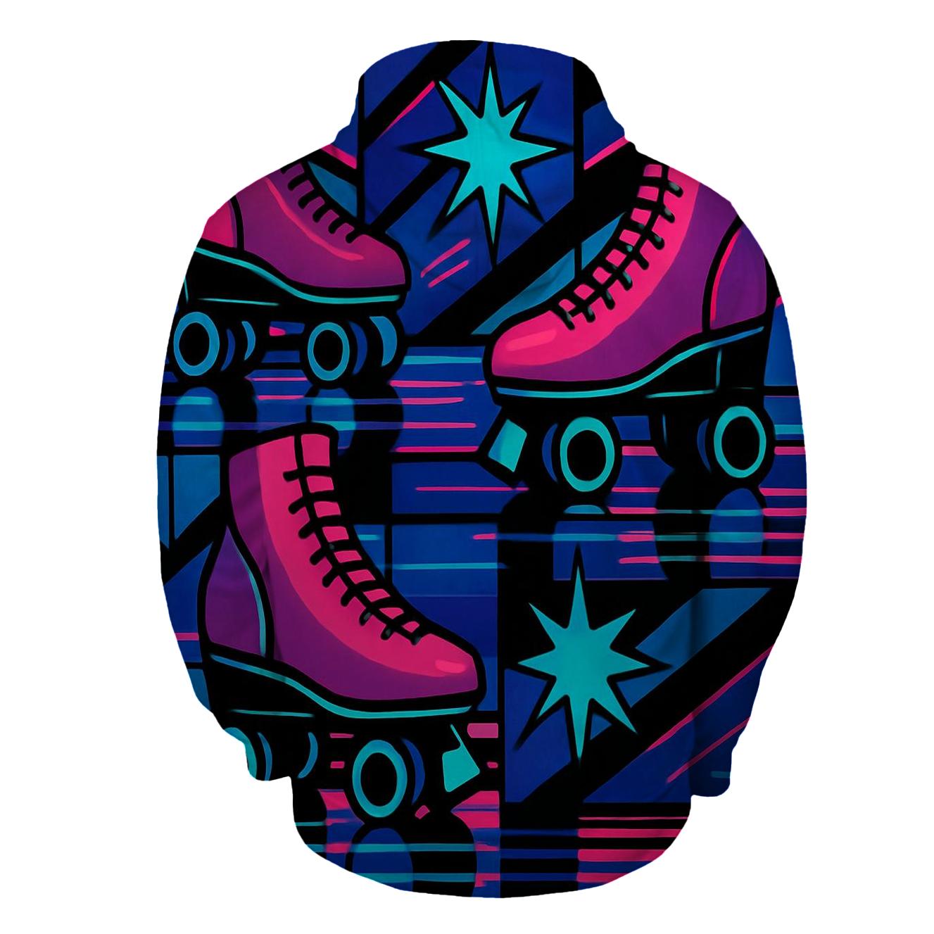 Neon Roller Rink Mosaic printed hoodies