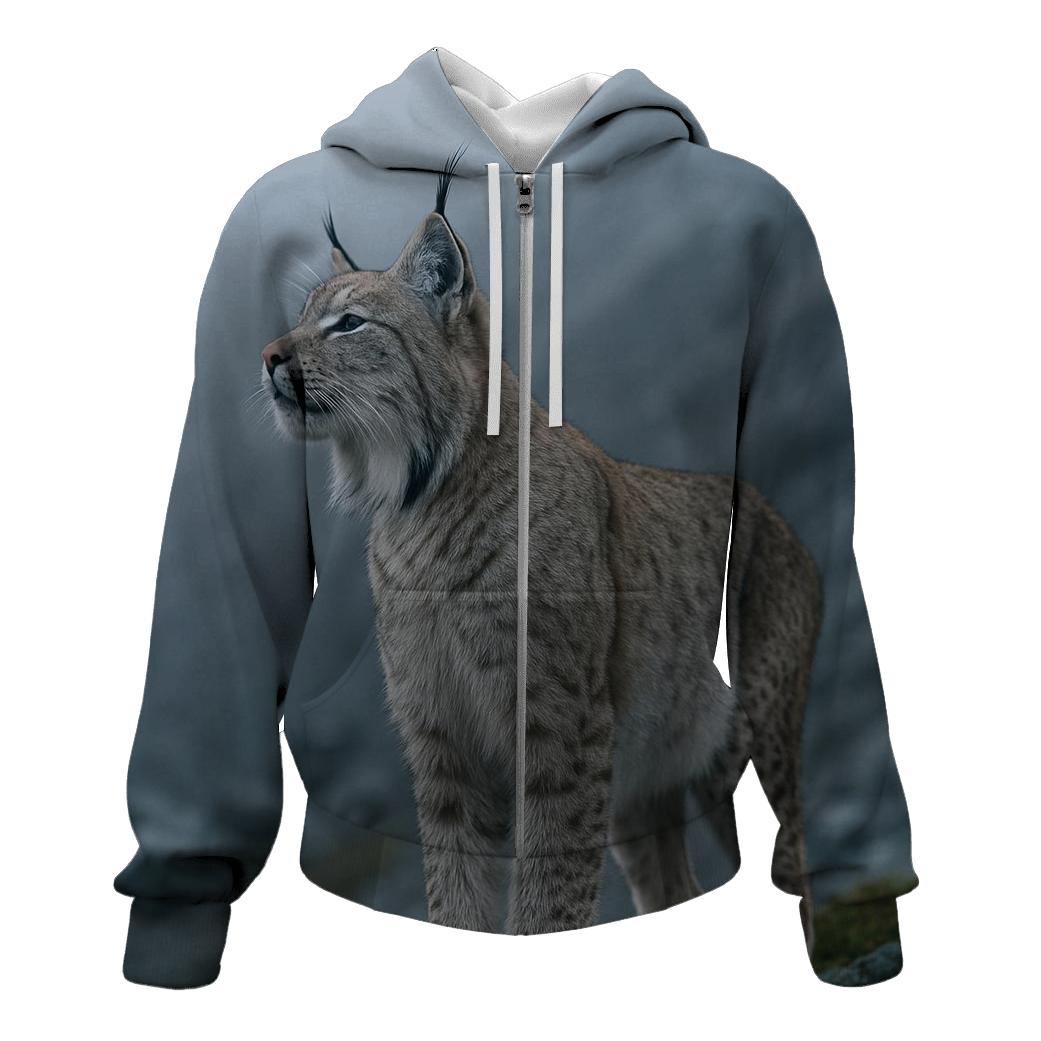 Mist Ridge Stalker — Eurasian Lynx designer hoodies