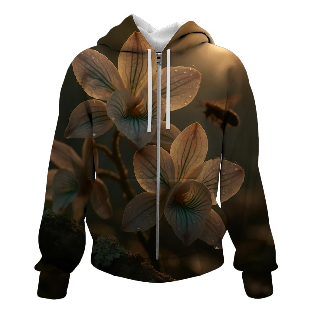 Midnight Pollinators Orchid Grove heavyweight hoodies