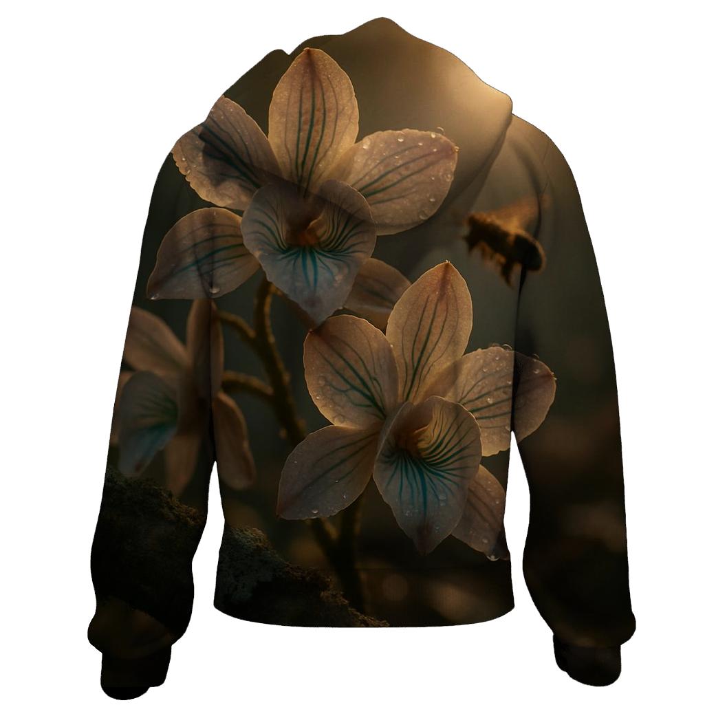 Midnight Pollinators Orchid Grove heavyweight hoodies