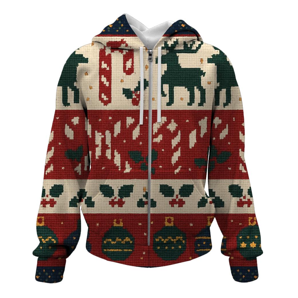 Tinsel Tangle Sweater Grid Design embroidered hoodies