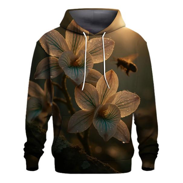 Midnight Pollinators Orchid Grove lightweight hoodies