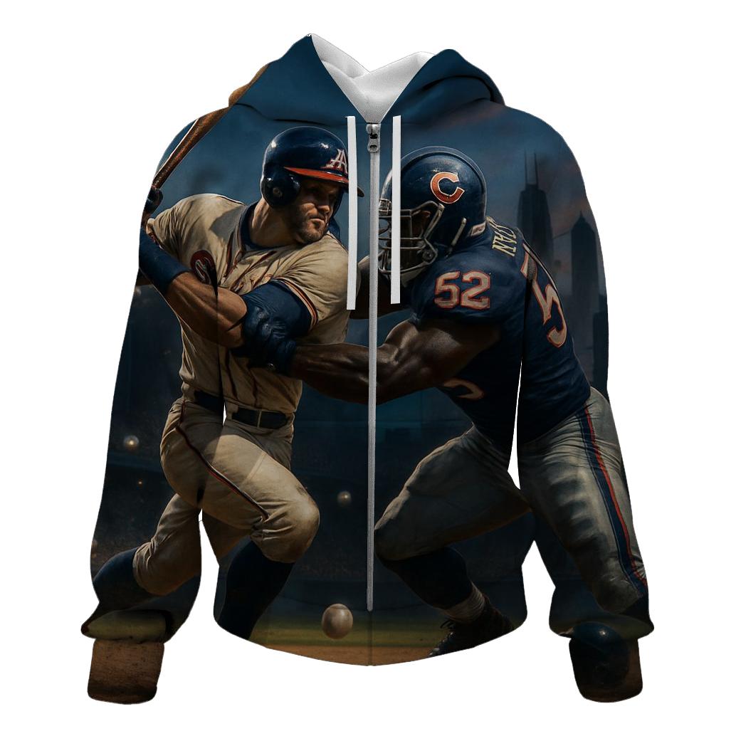Skyline Showdown At Fifth Inning pullover hoodies