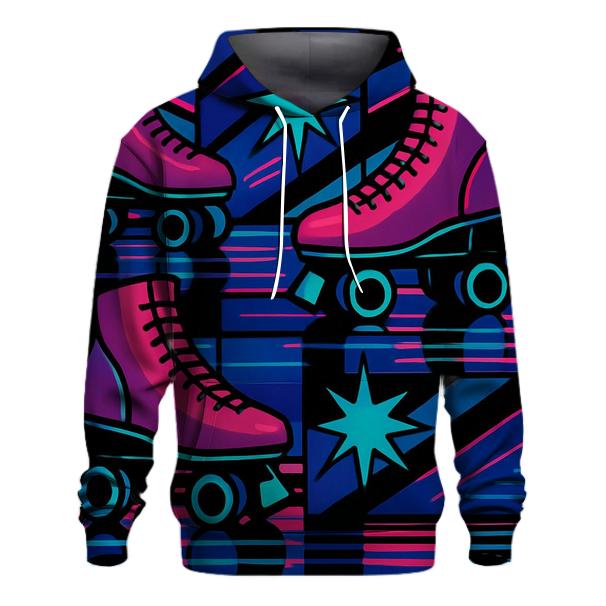 Neon Roller Rink Mosaic graphic hoodies