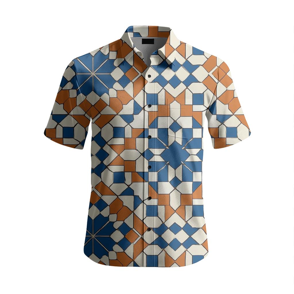 Intricate Moroccan Zellij Tile Medallion Pattern stylish threadwork shirts