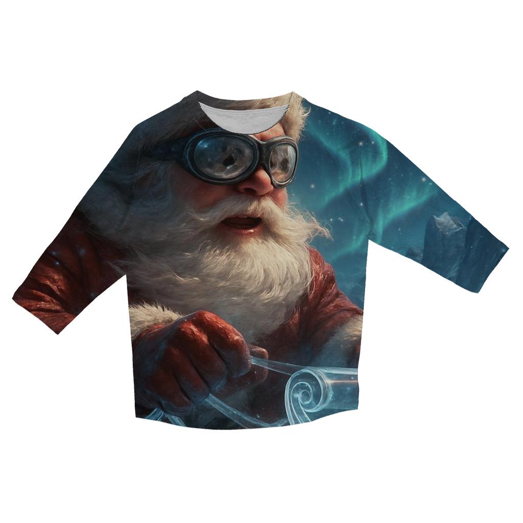 Aurora Sleigh Rider Santa personalized 3/4 sleeve tees