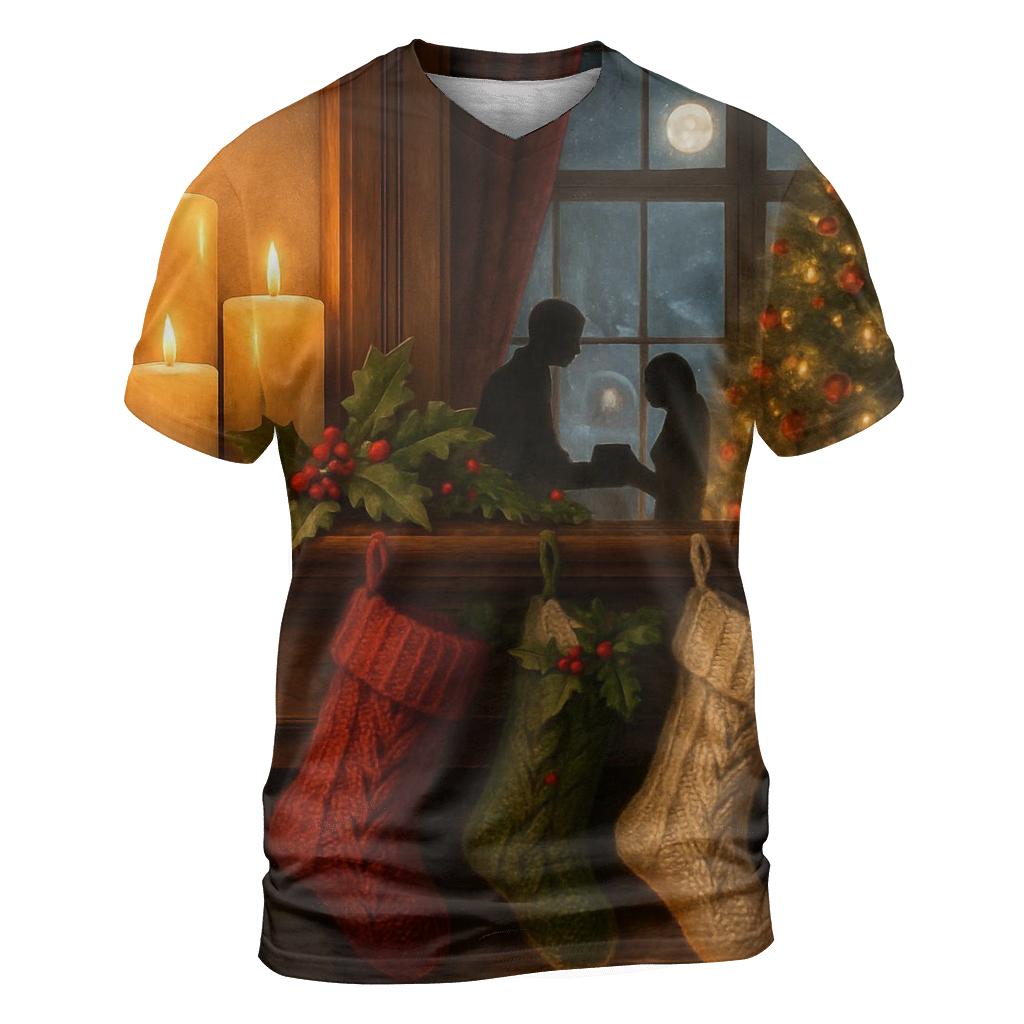 Midnight Carol By The Snowy Mantel custom all-over print shirts
