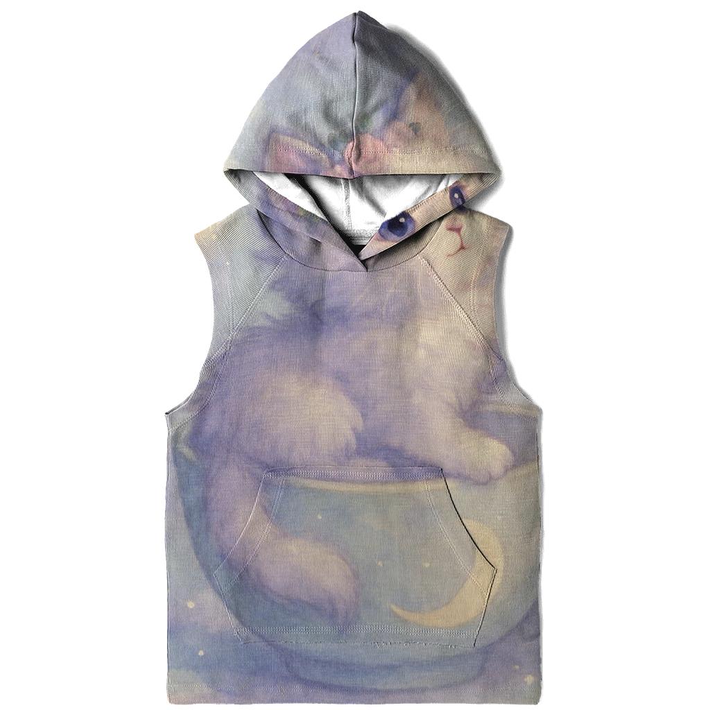 Moonlit Tea Party Cat printed hoodies