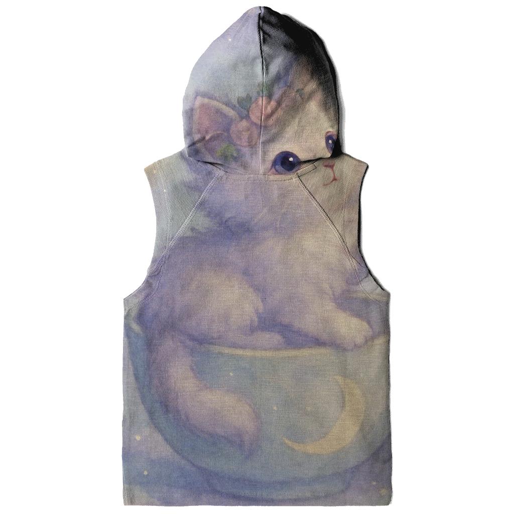 Moonlit Tea Party Cat printed hoodies
