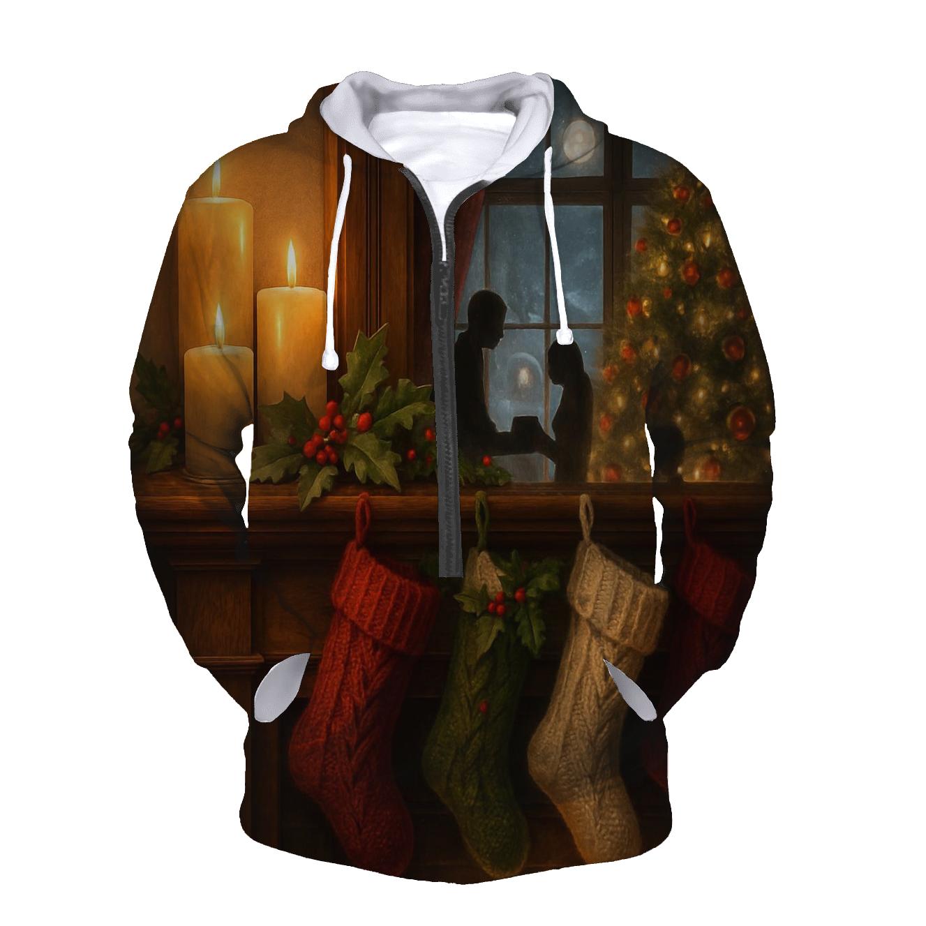 Midnight Carol By The Snowy Mantel lightweight hoodies