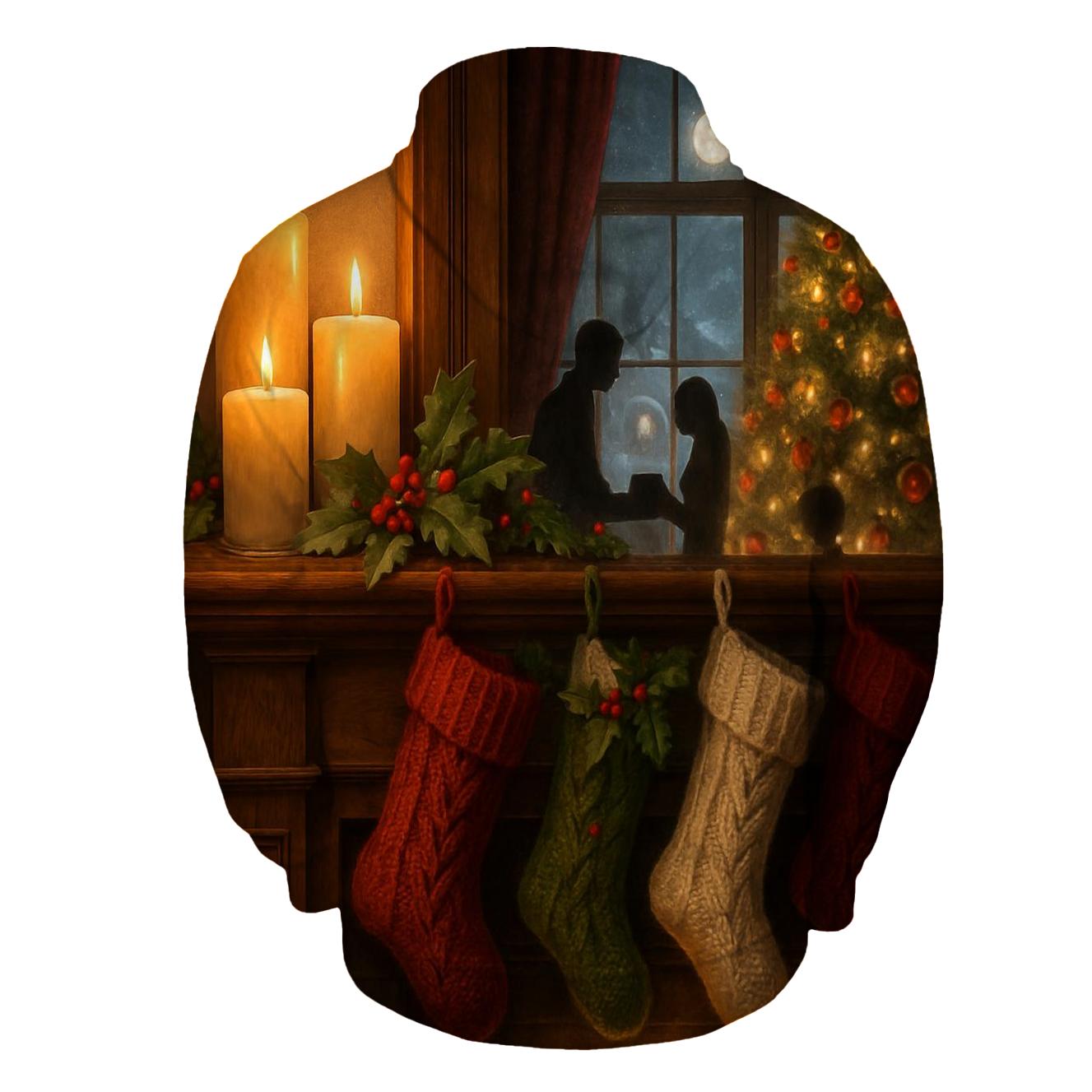 Midnight Carol By The Snowy Mantel lightweight hoodies