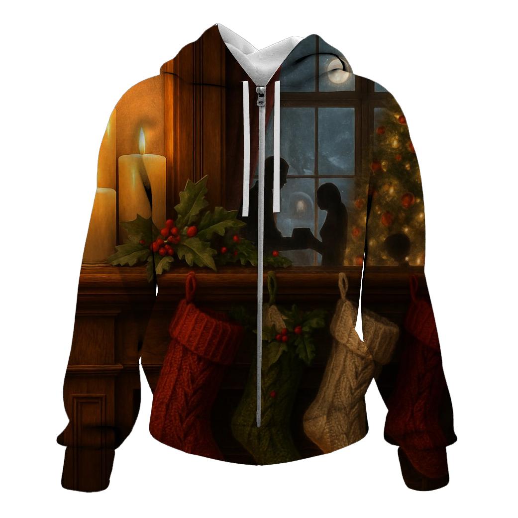 Midnight Carol By The Snowy Mantel heavyweight hoodies