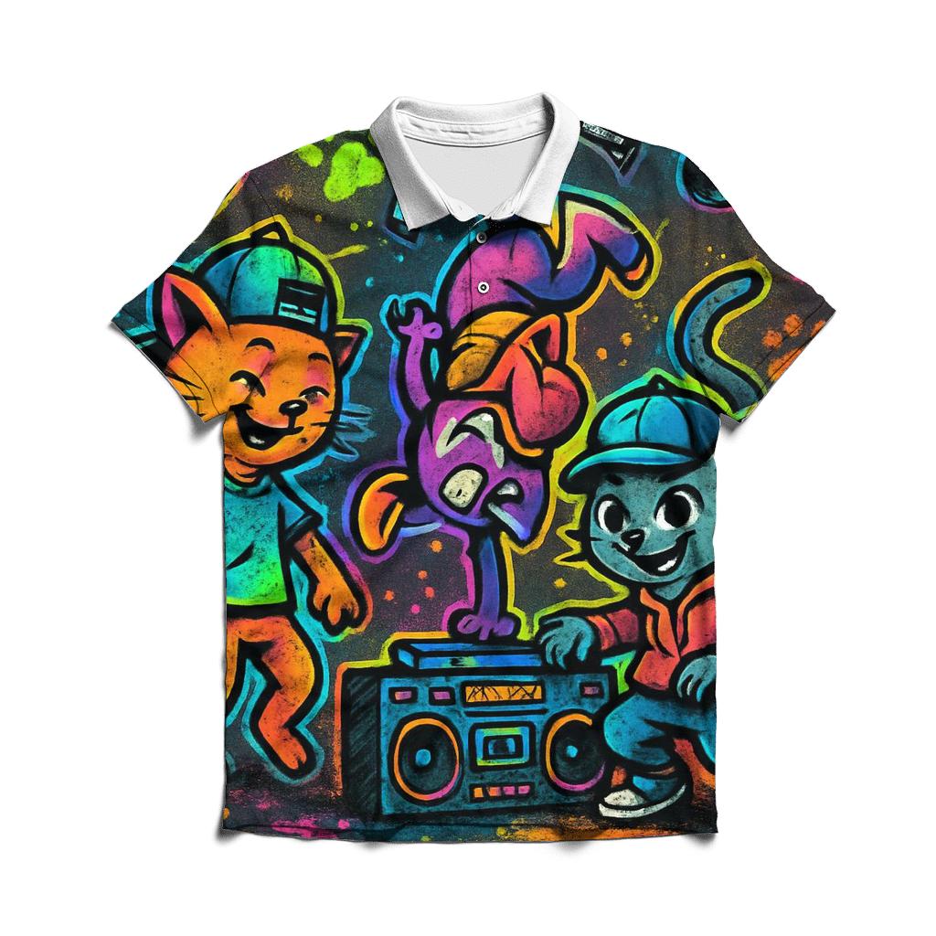 Graffiti Groove Alley Cats casual sports polo shirts