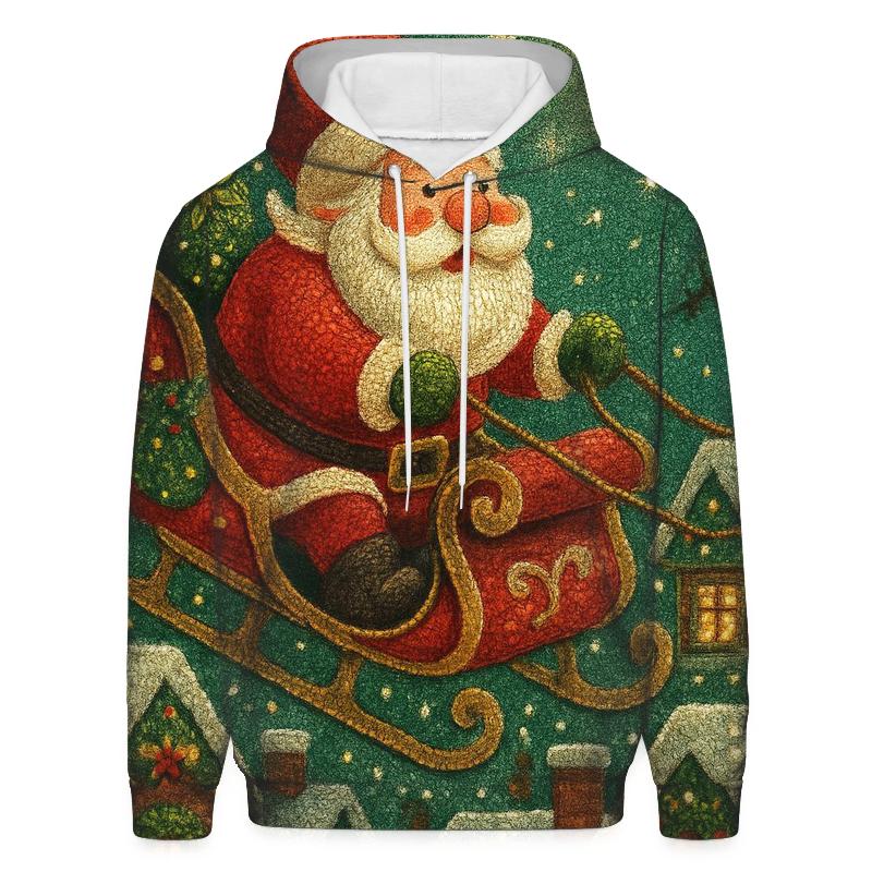 Santa Sleigh Skyline pullover hoodies