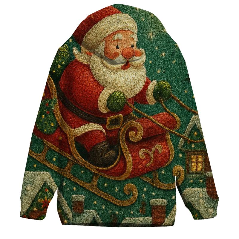 Santa Sleigh Skyline pullover hoodies