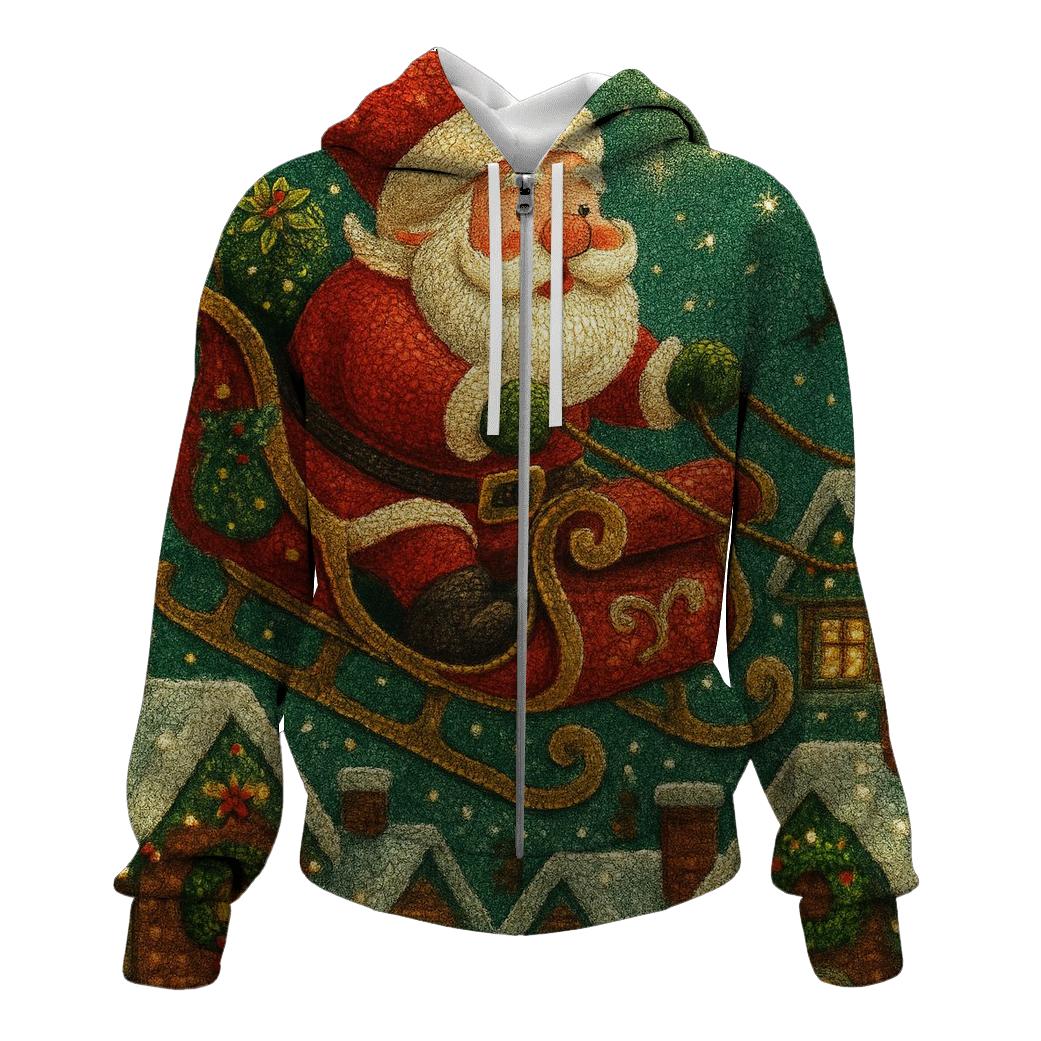 Santa Sleigh Skyline custom hoodies