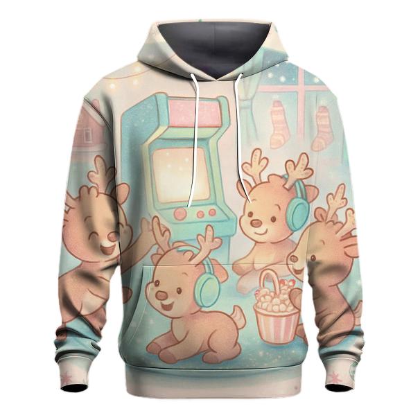 Reindeer Arcade Pajama Party graphic hoodies