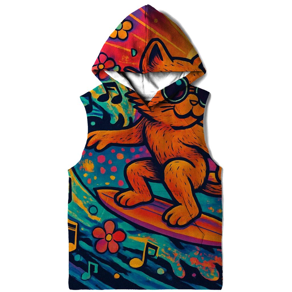 Psychedelic Surf Cat hoodie styles