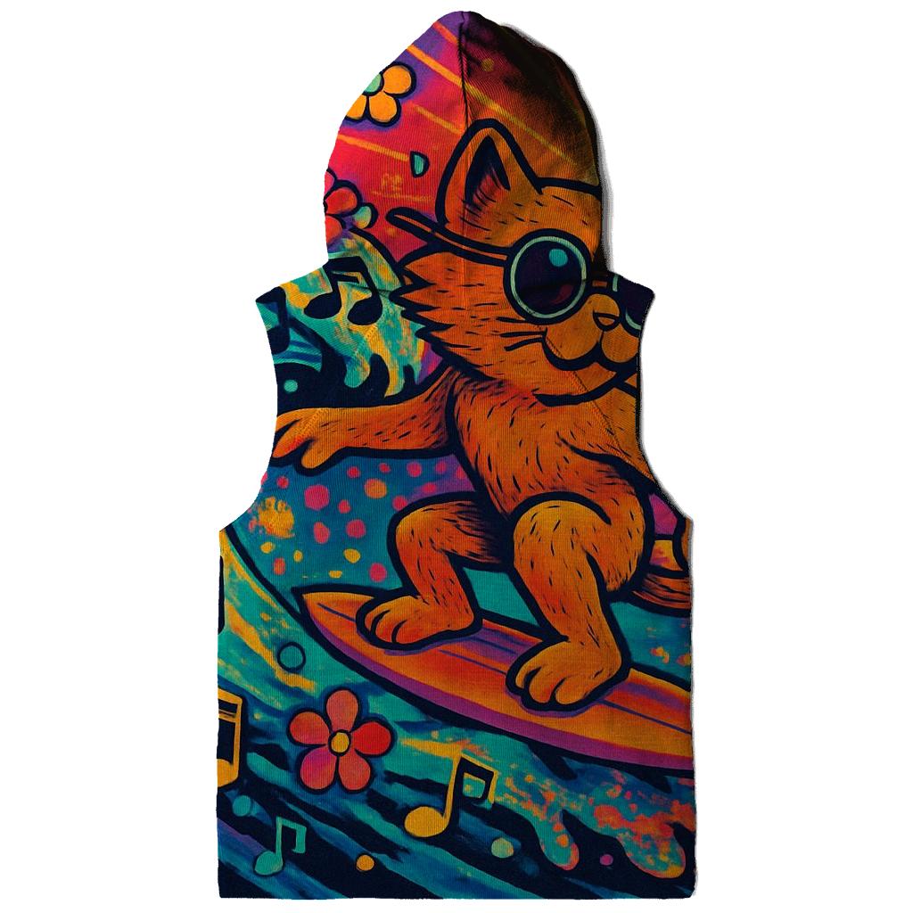 Psychedelic Surf Cat hoodie styles
