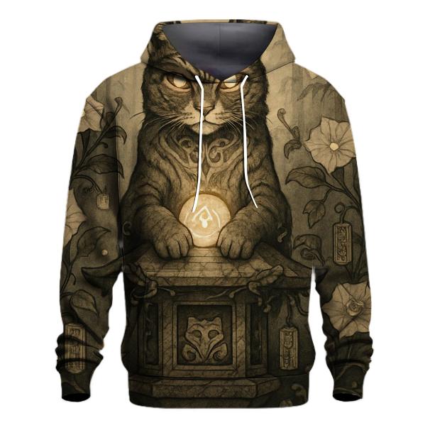 Mystic Garden Guardian Cat heavyweight hoodies