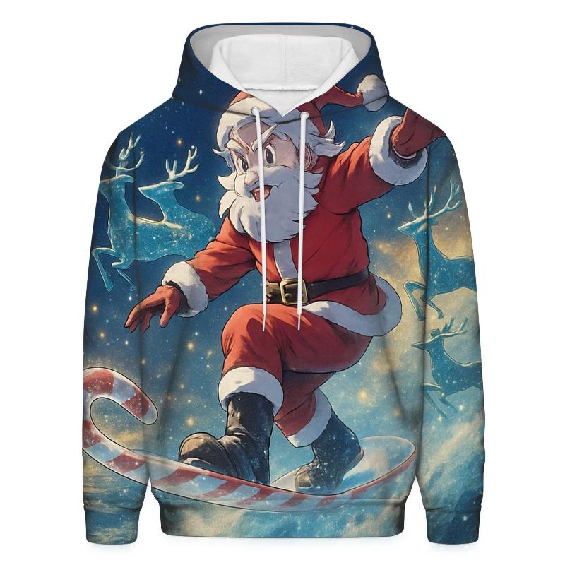 Starlit Surfing Santa heavyweight hoodies