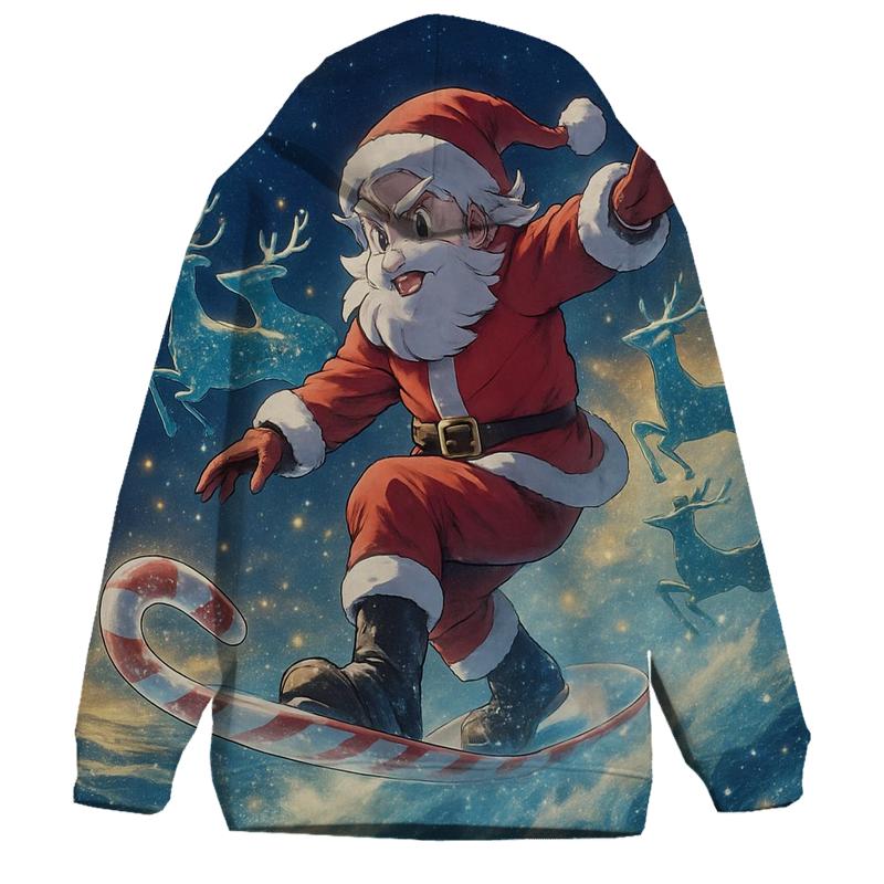 Starlit Surfing Santa heavyweight hoodies