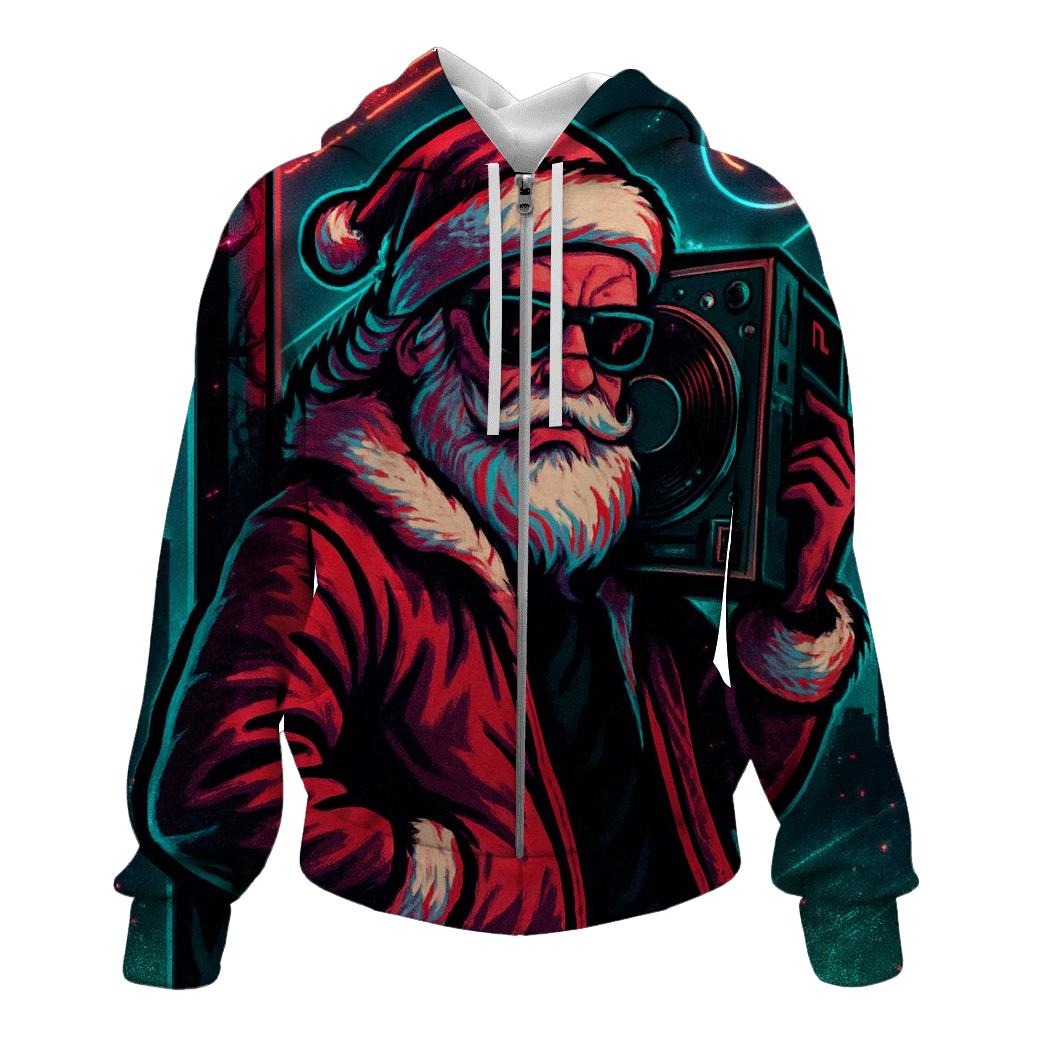 Neon Streetwear Santa lightweight hoodies