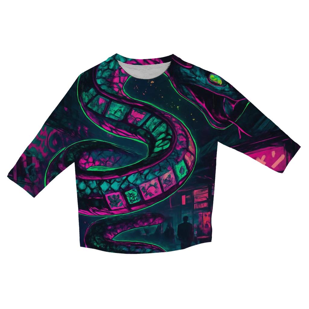 Neon Serpent Alley custom 3/4 sleeve shirts