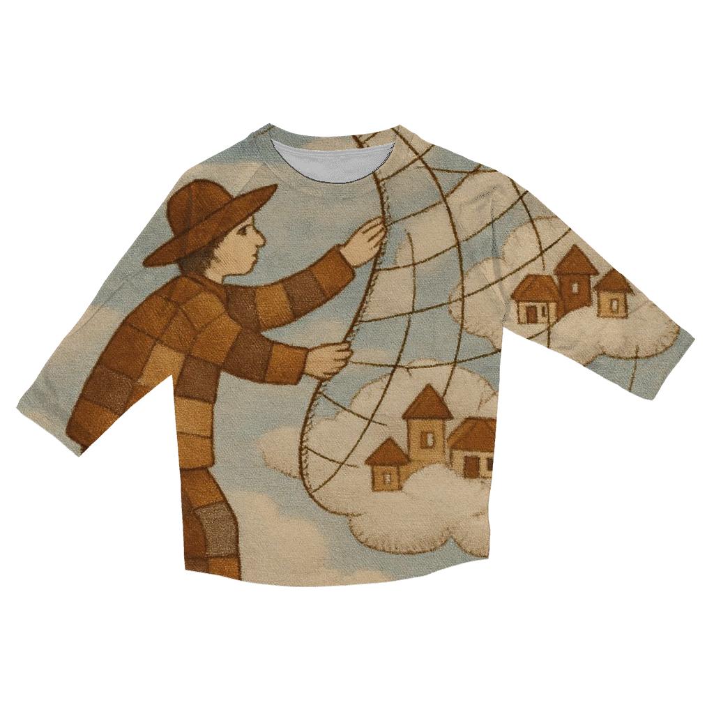 Stitched Sky Fisherman stylish quarter sleeve tops