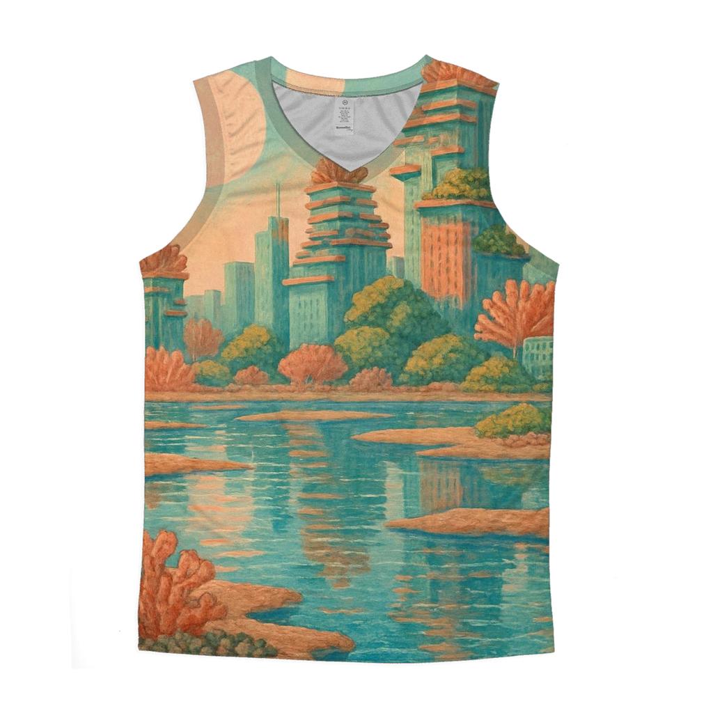 Coral City Rooftop trendy fitted tank tops