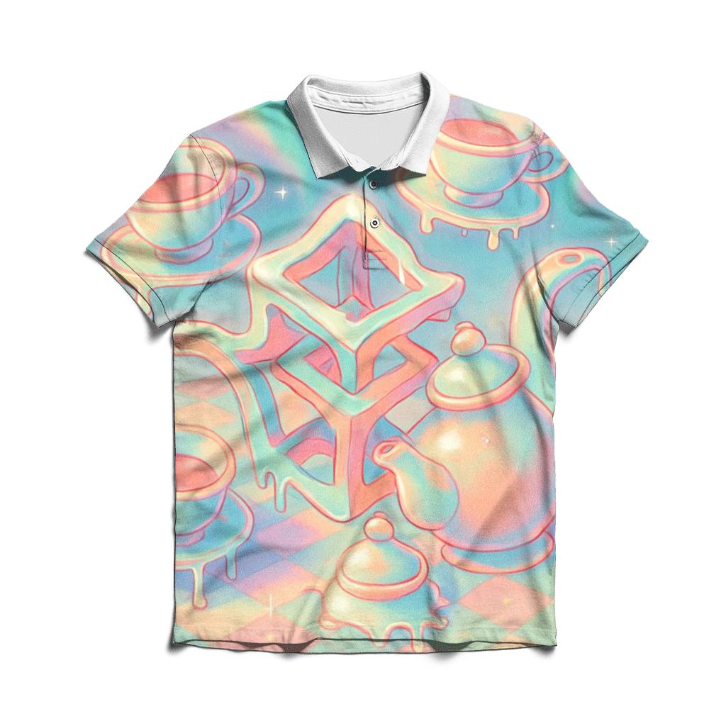 Tea Time Tesseract designer slim fit polos