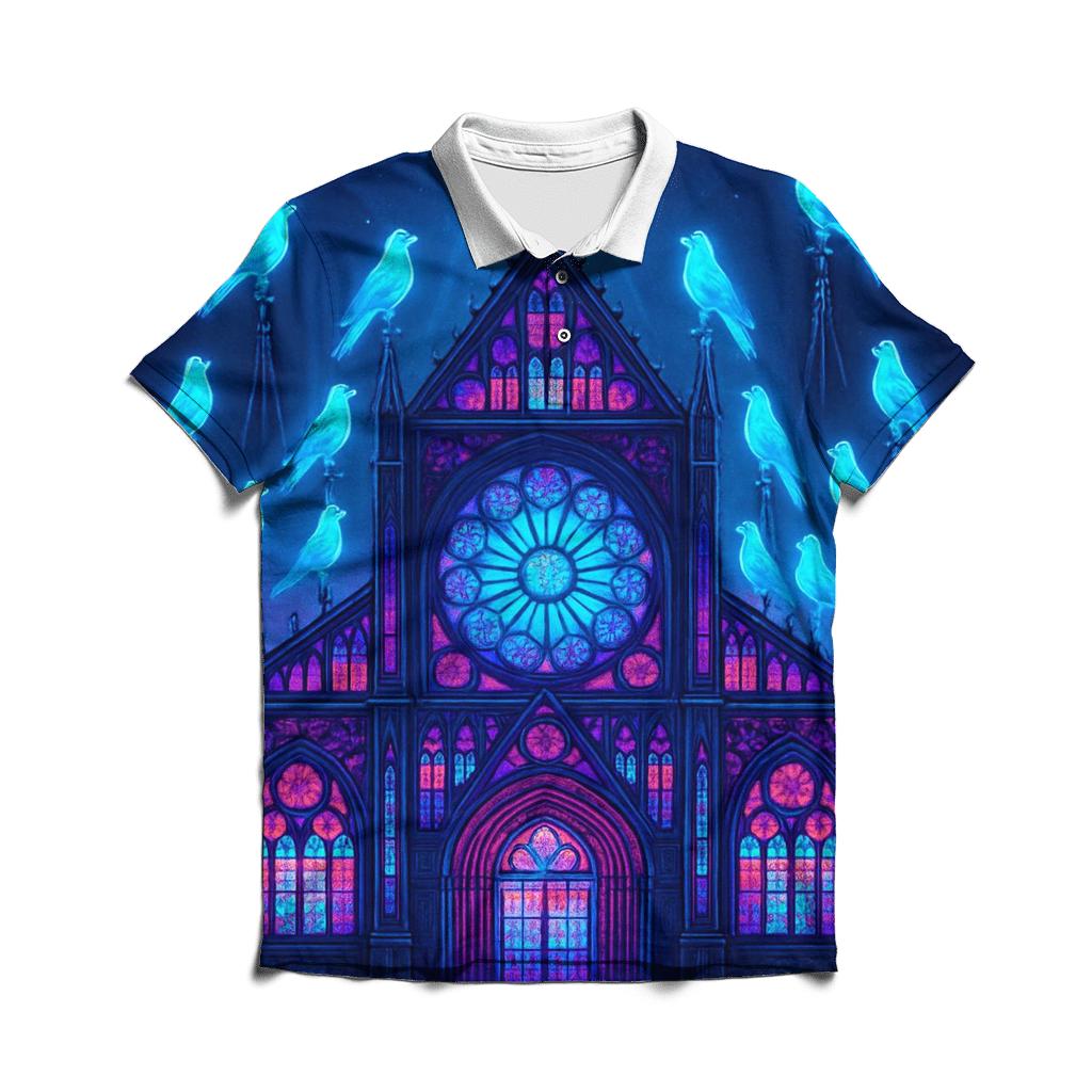 Silent Neon Cathedral stylish collar polo tees