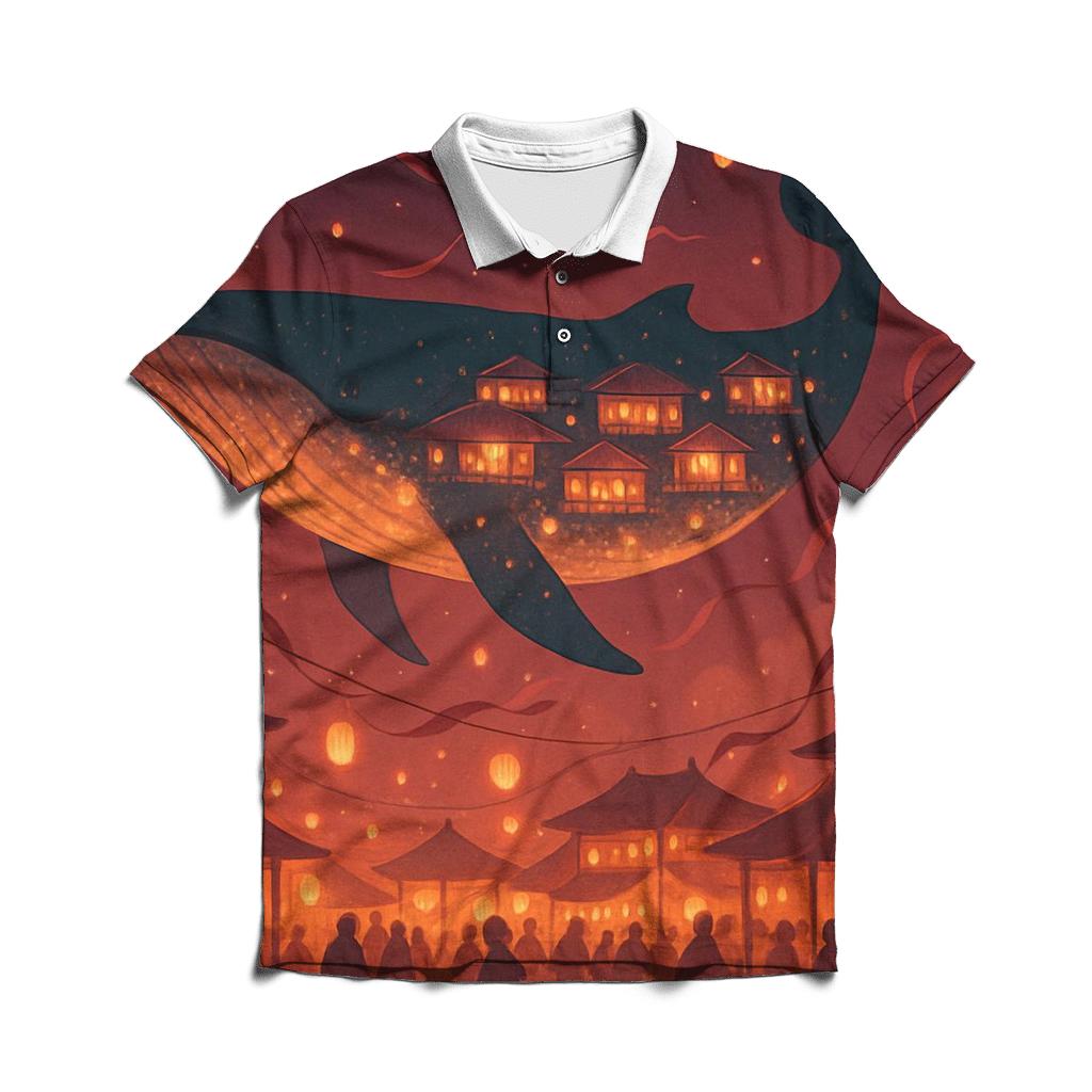 Lantern Market Whale branded logo polo shirts