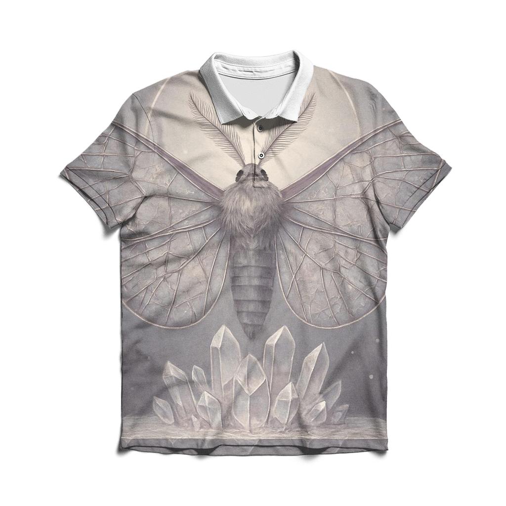 Glasswing Moth Oracle branded logo polo shirts