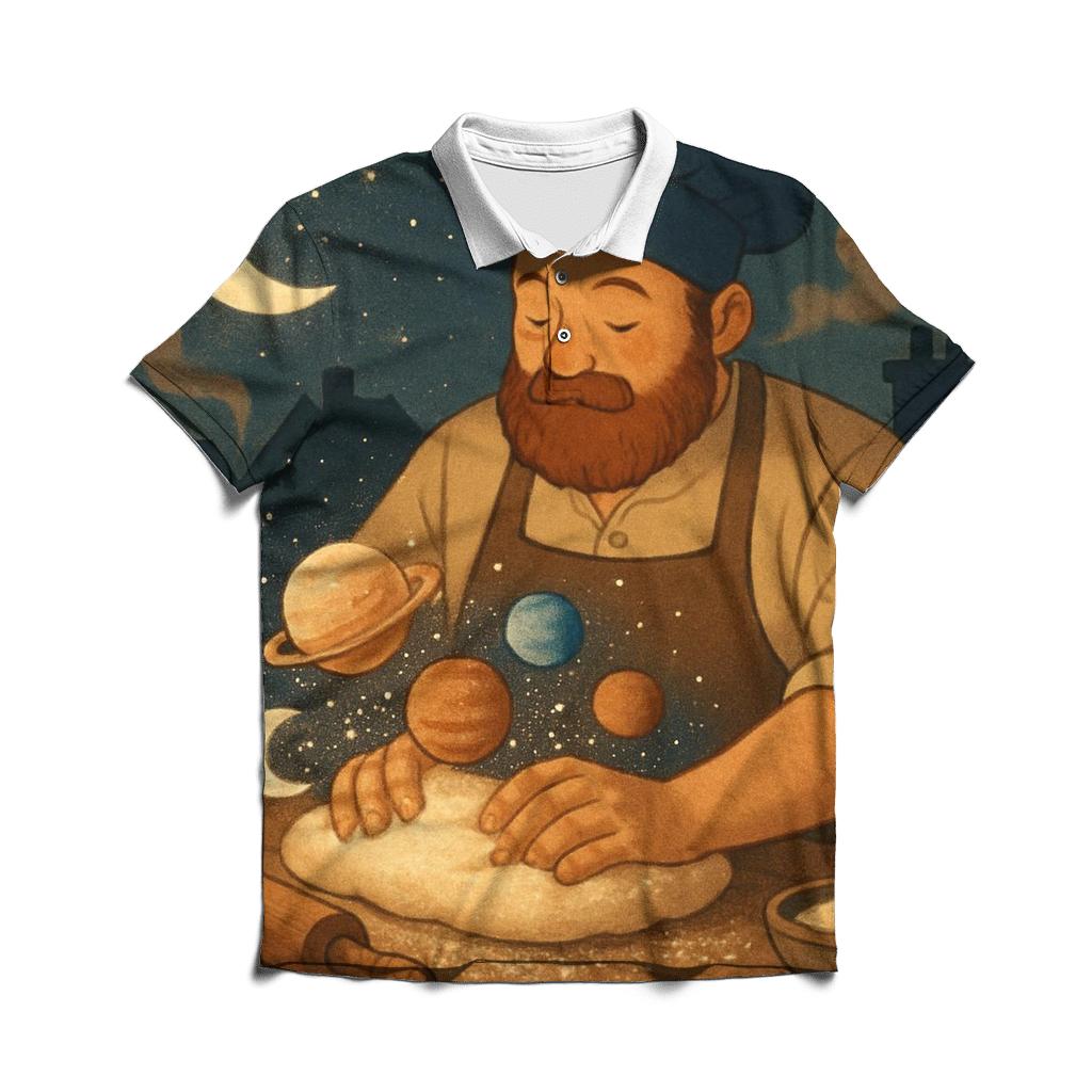 Starlit Rooftop Baker personalized polo shirts