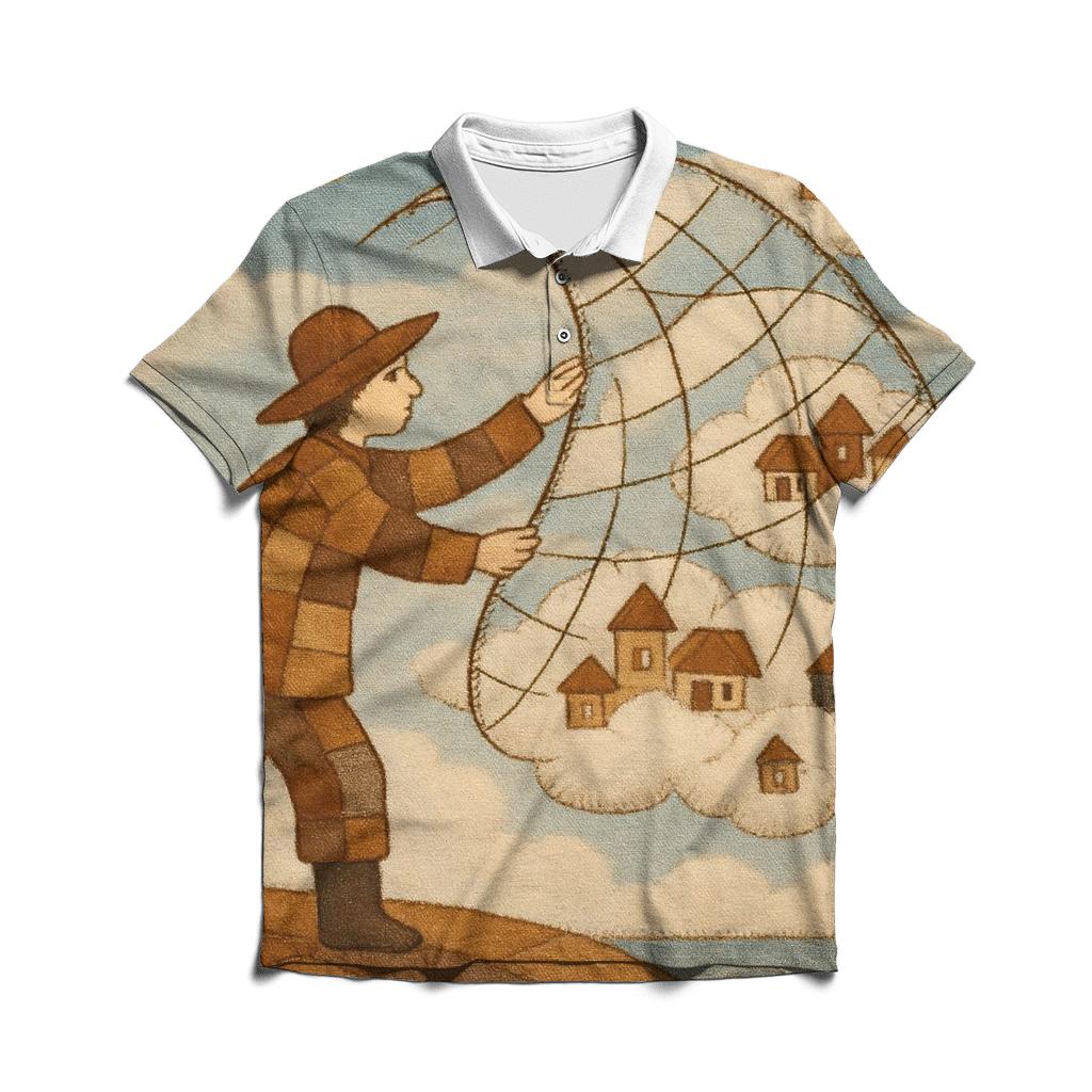 Stitched Sky Fisherman casual sports polo shirts