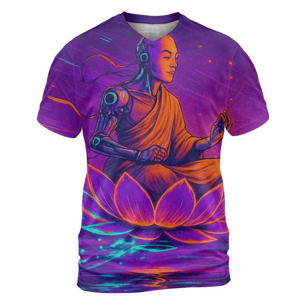 Electric Lotus Rider vibrant all-over design tees