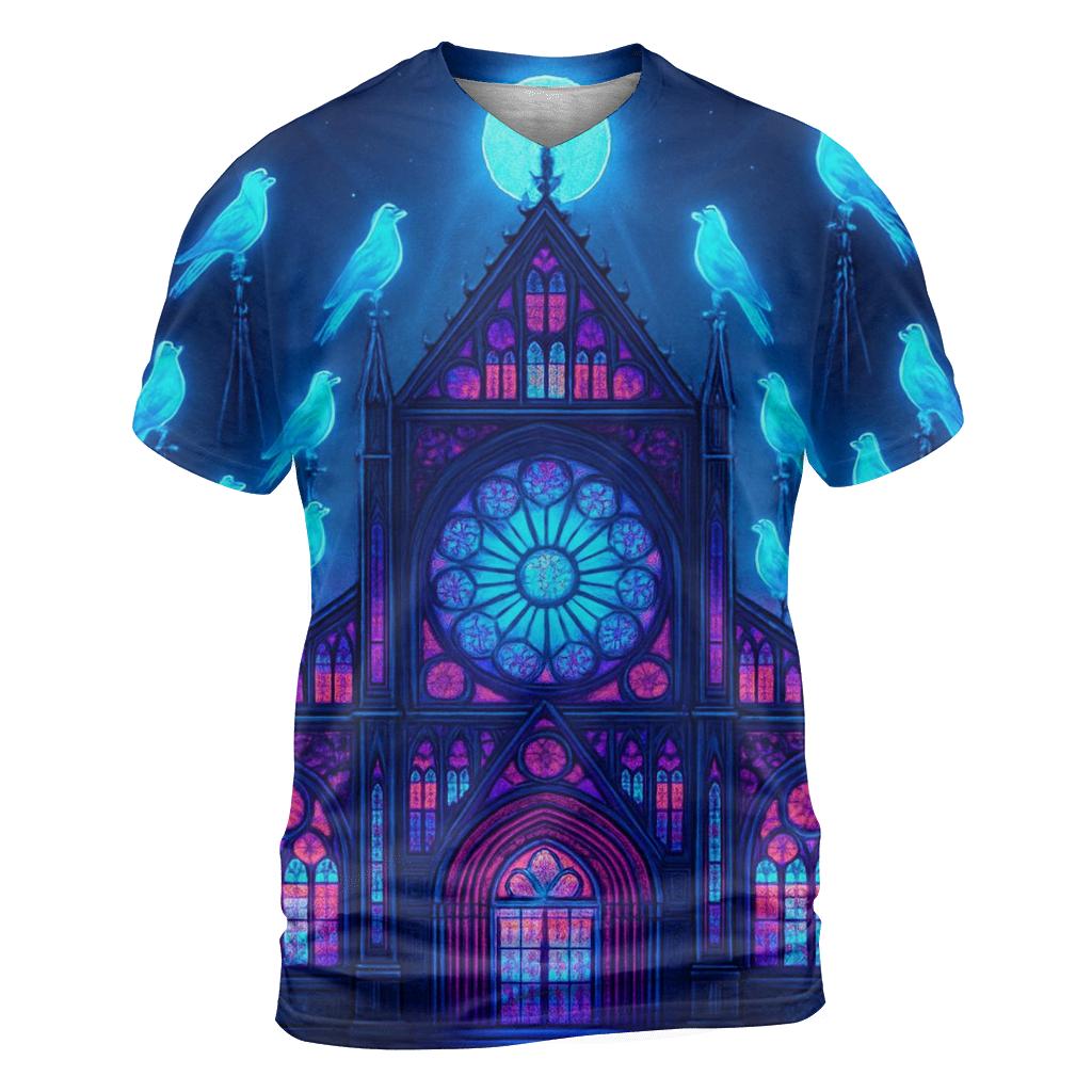 Silent Neon Cathedral statement graphic shirts