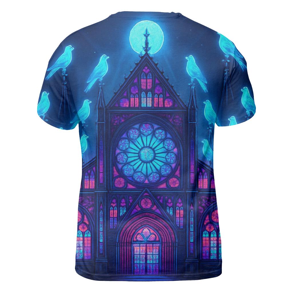 Silent Neon Cathedral statement graphic shirts