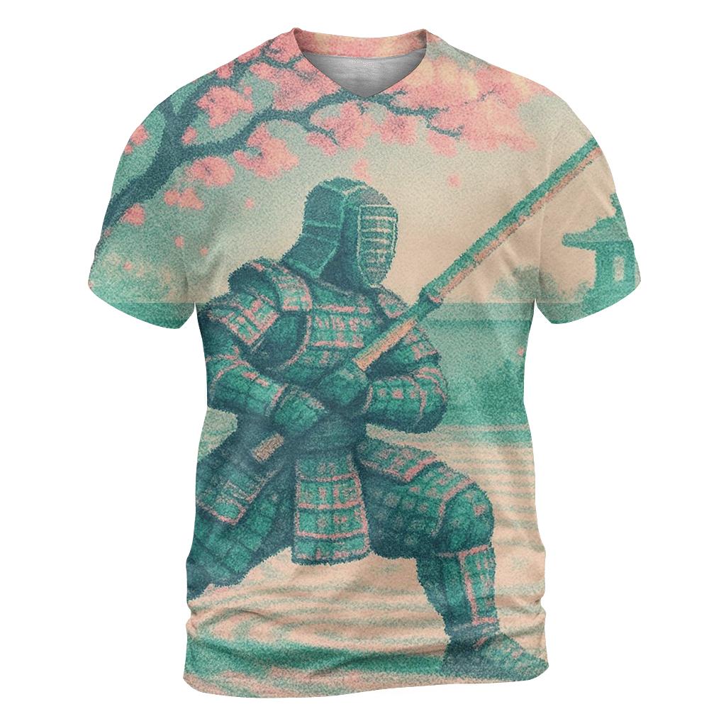 Pixel Samurai Garden vibrant all-over design tees