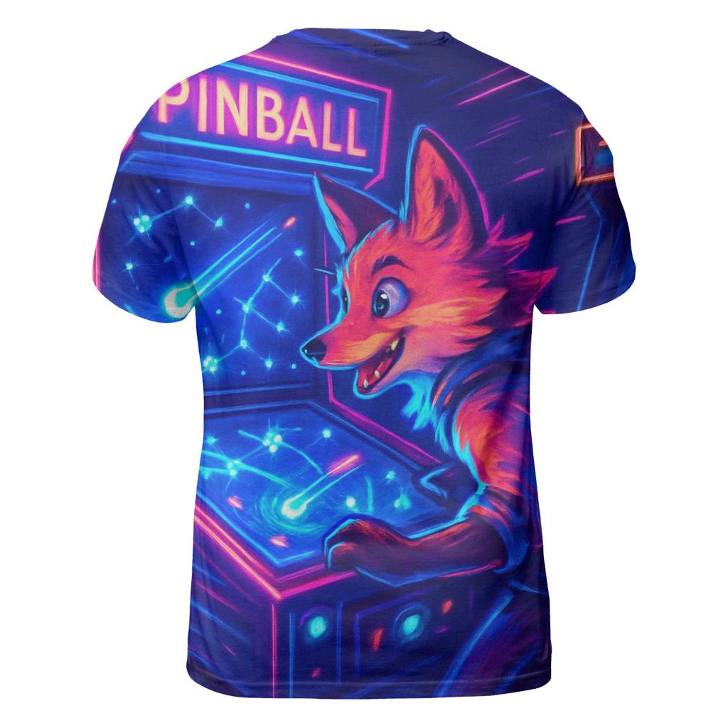 Celestial Arcade Fox vibrant all-over design tees