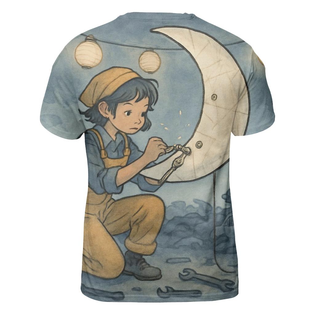 Paper Moon Mechanic vibrant all-over design tees