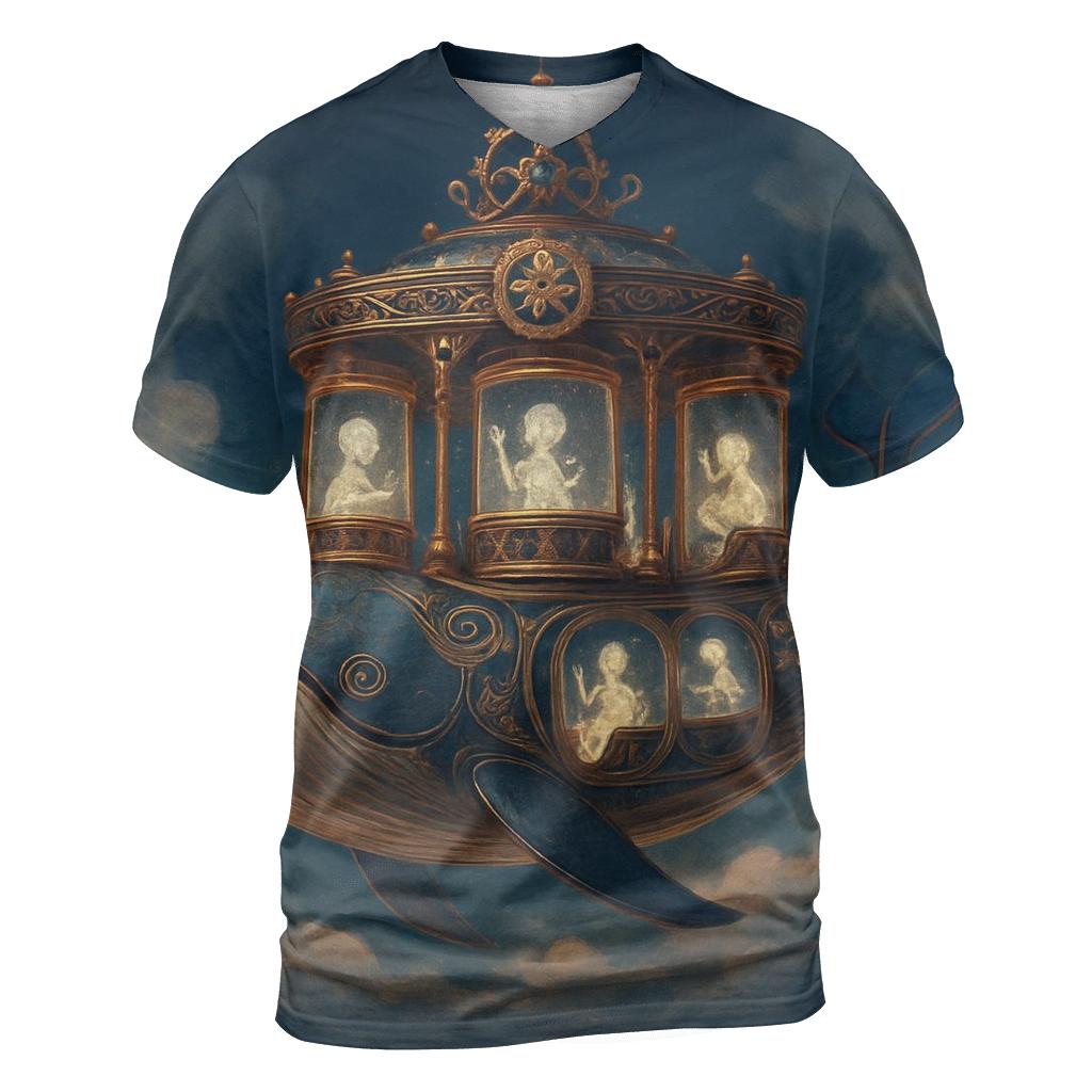 Clockwork Carousel Whale unique graphic print tees