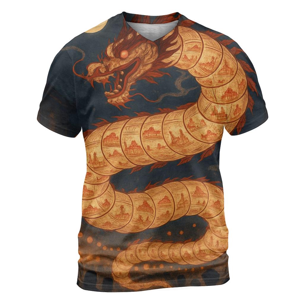 Paper Lantern Dragon artistic all-over print tops