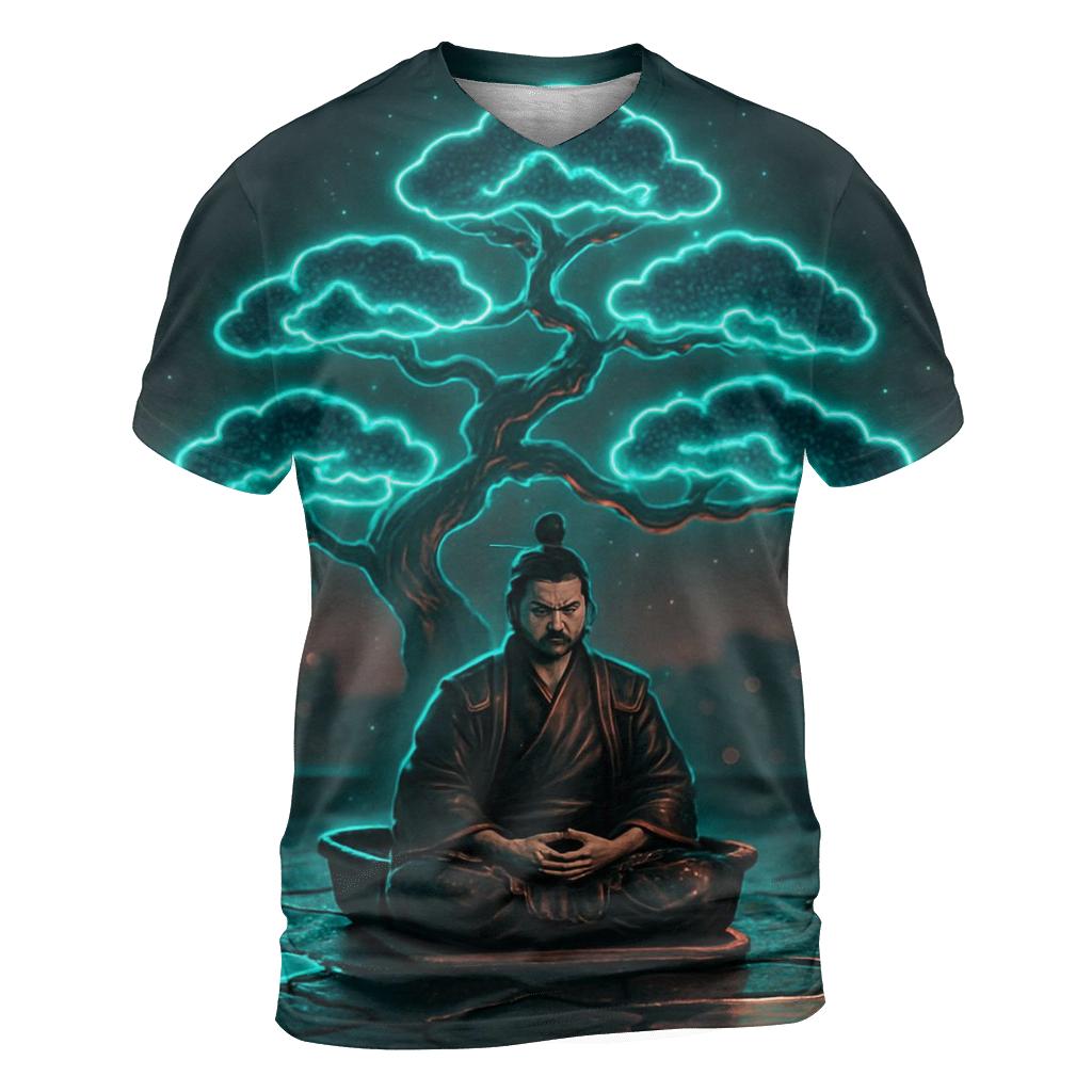Neon Bonsai Samurai custom all-over print shirts