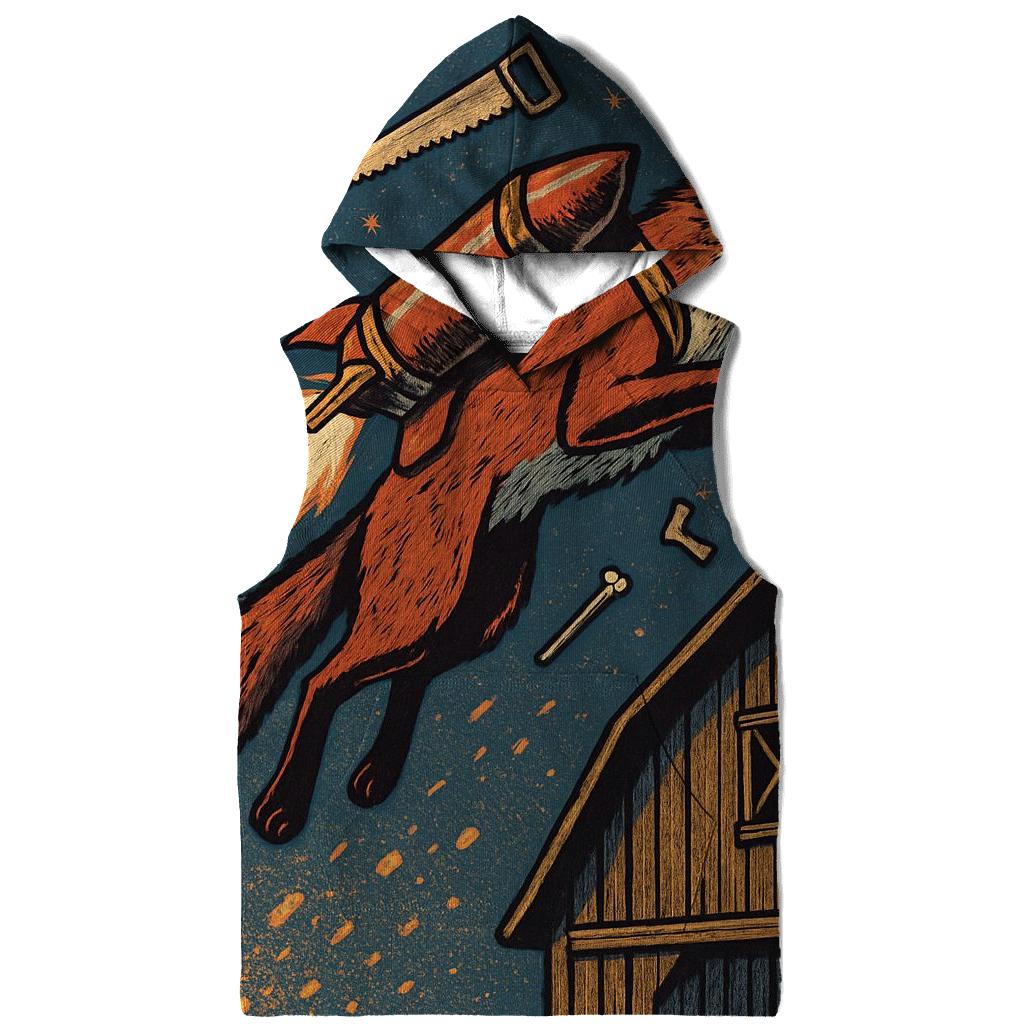 Rustic Rocket Fox designer hoodies