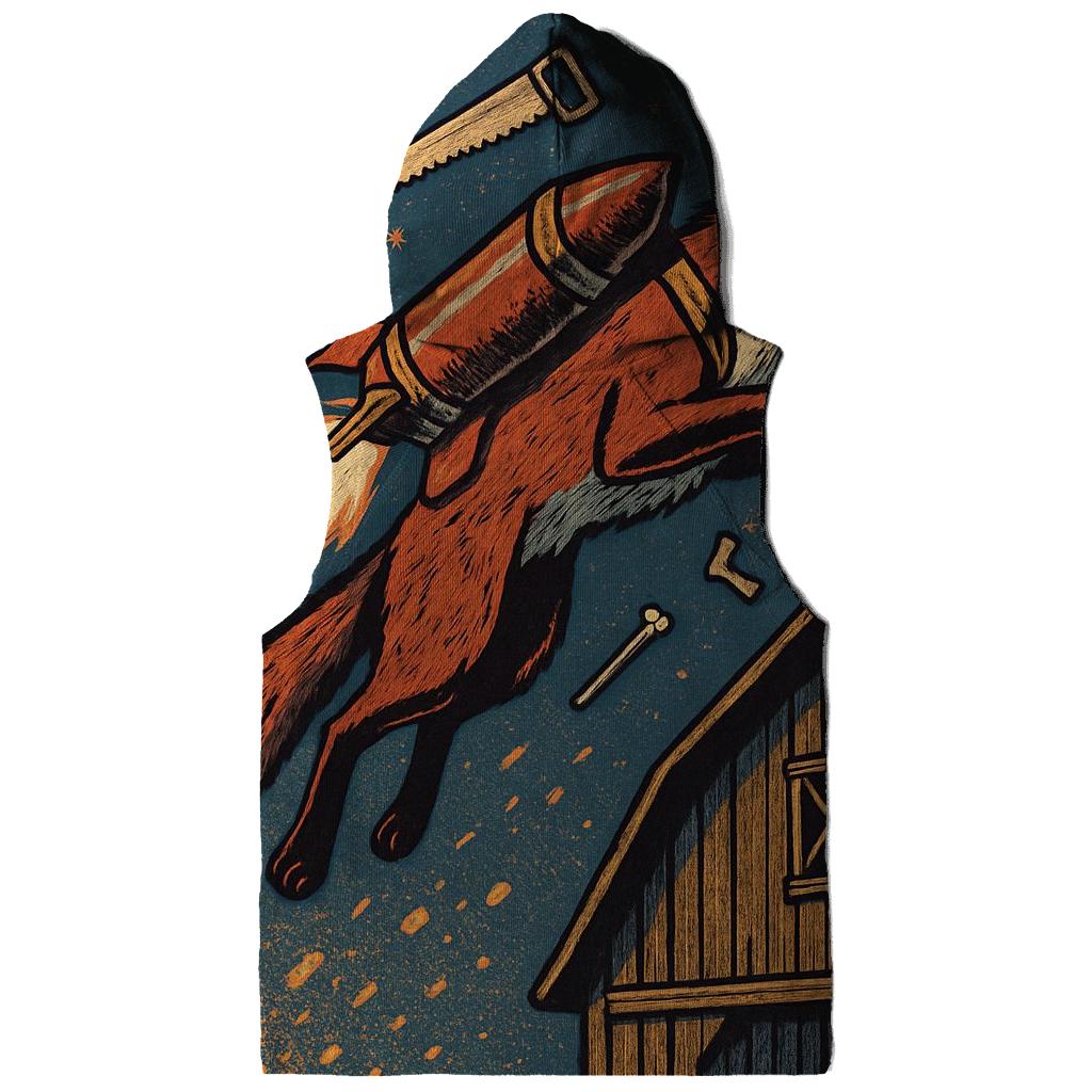 Rustic Rocket Fox designer hoodies